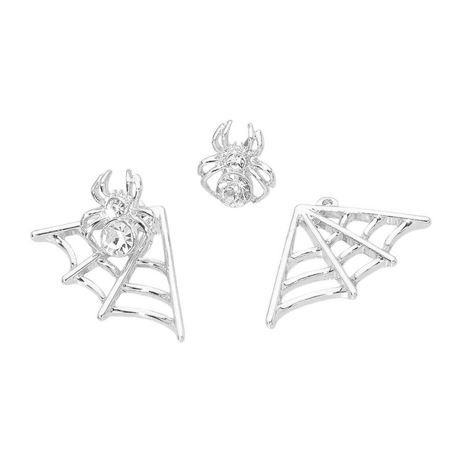 Asymmetrical Gothic Halloween Spider Web Earrings