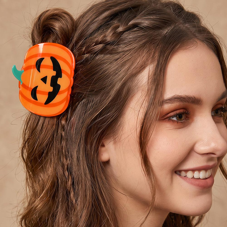 Halloween Pumpkin Hair Claw Clip