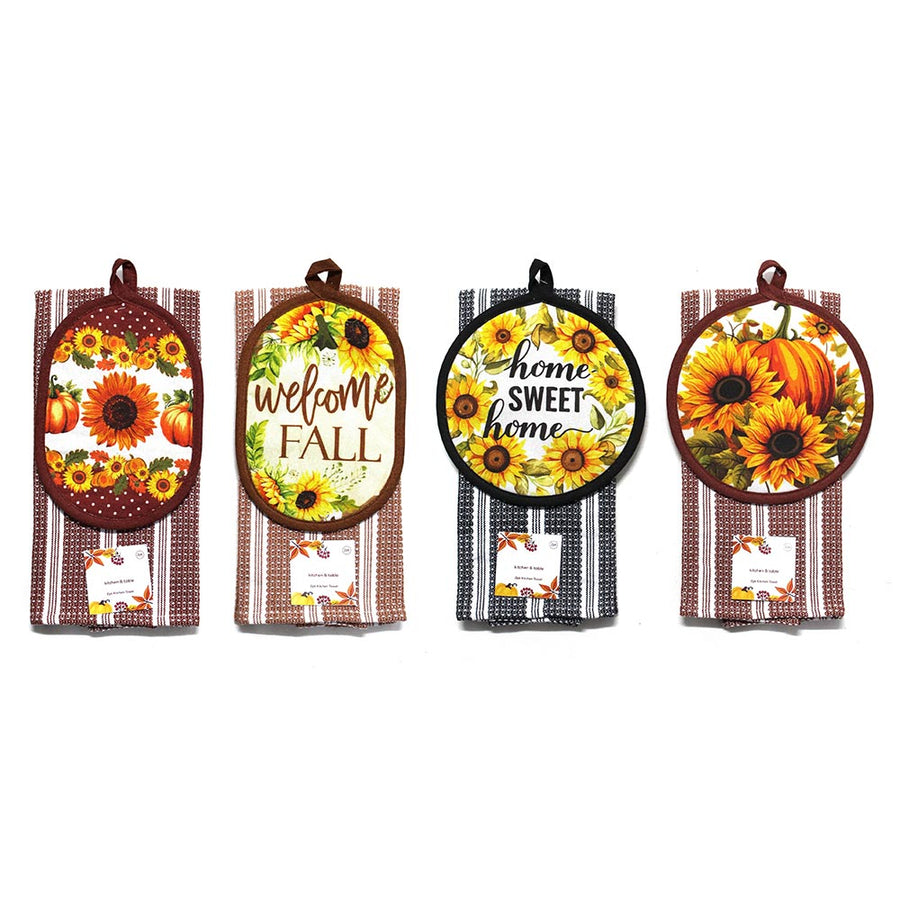 2PCS - Sunflower Kitchen Towel Pot Holder Set