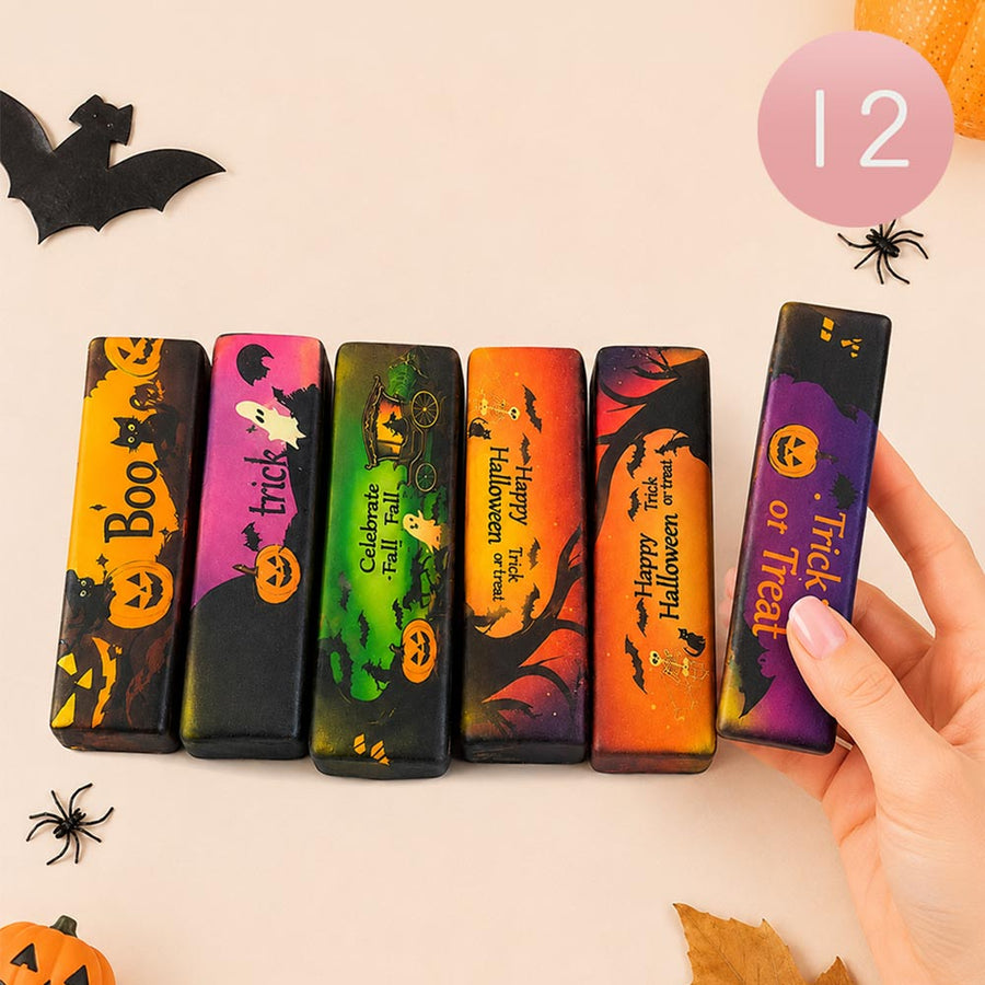 12PCS - Halloween Butter Stick Shape Squeeze Squishy Stress Relief Toy