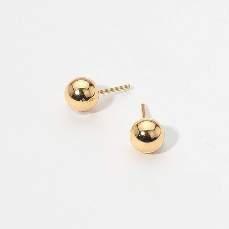 18K Gold Filled Ball Stud Earrings – Minimalist Gold Studs for all-day wear, Dainty Jewelry