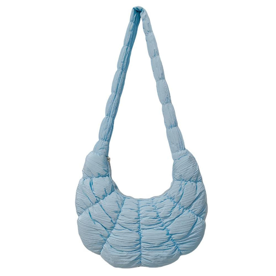 Quilted Puffer Croissant Cloud Crossbody Bag – Soft Shoulder Purse, Lightweight Everyday Handbag