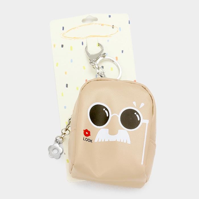 Faux Leather Mini Backpack Keychain, Purse Charm, Bag Accessory, Trendy Key Ring