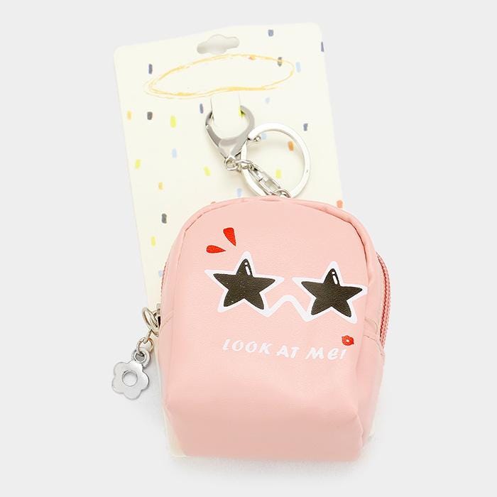 Faux Leather Mini Backpack Keychain, Purse Charm, Bag Accessory, Trendy Key Ring