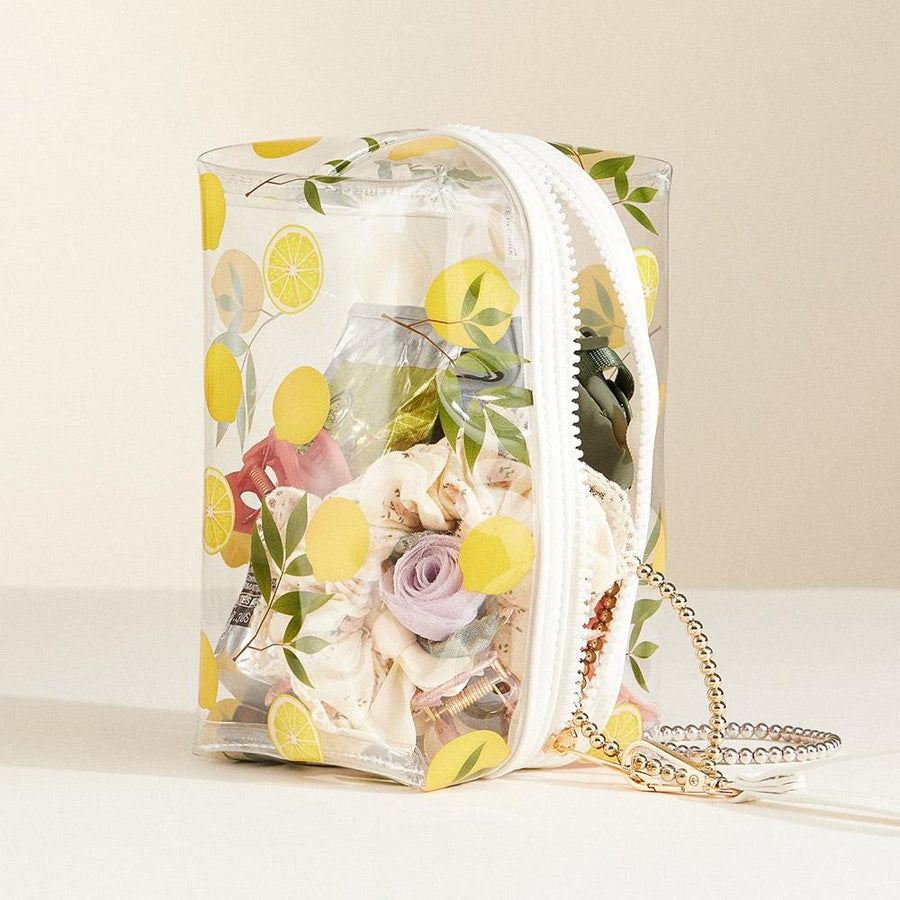 Toleel Pattern Transparent Cosmetic Pouch Bag | Clear Makeup Bag with Zipper | Travel Toiletry Organizer