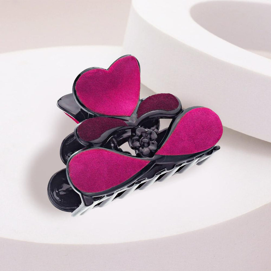 Felt Heart Hair Claw Clip, Romantic Accessory, Valentine Styling, Trendy Clawclip, Gift for Her