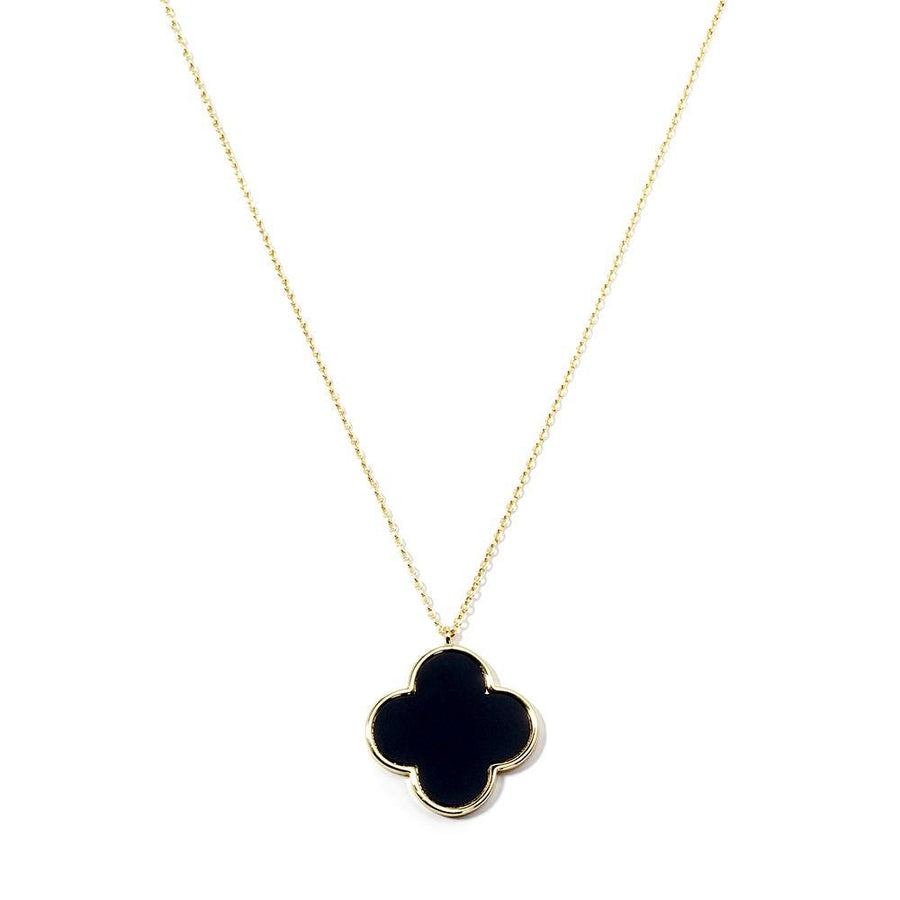 Gold Dipped Quatrefoil Clover Pendant Necklace, Minimalist Dainty Jewelry