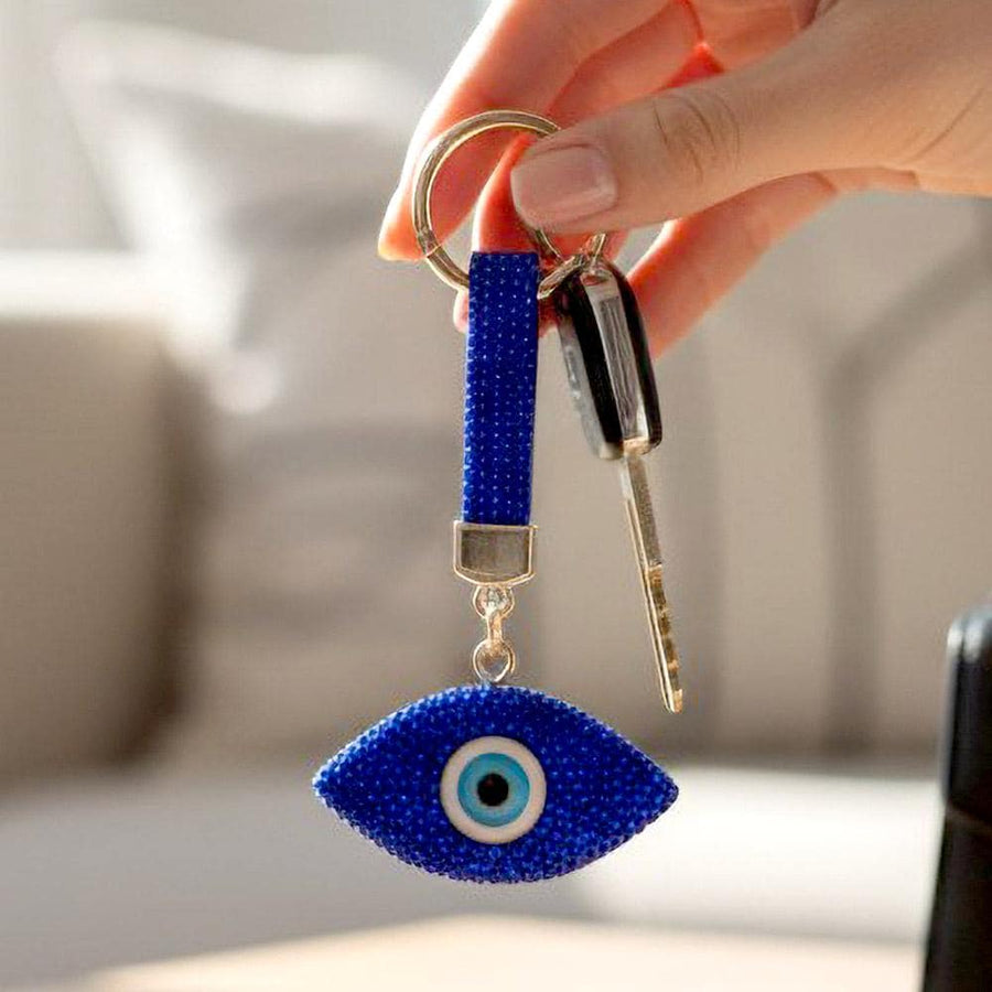 Bling Studded Evil Eye Bag Charm Keychain | Sparkly Keychain | Purse Handbag Accessory