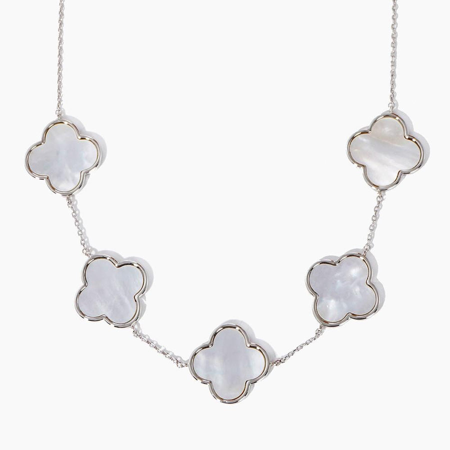 Gold Dipped Mother of Pearl Quatrefoil Station Necklace | Clover Necklace | Dainty Elegant Jewelry