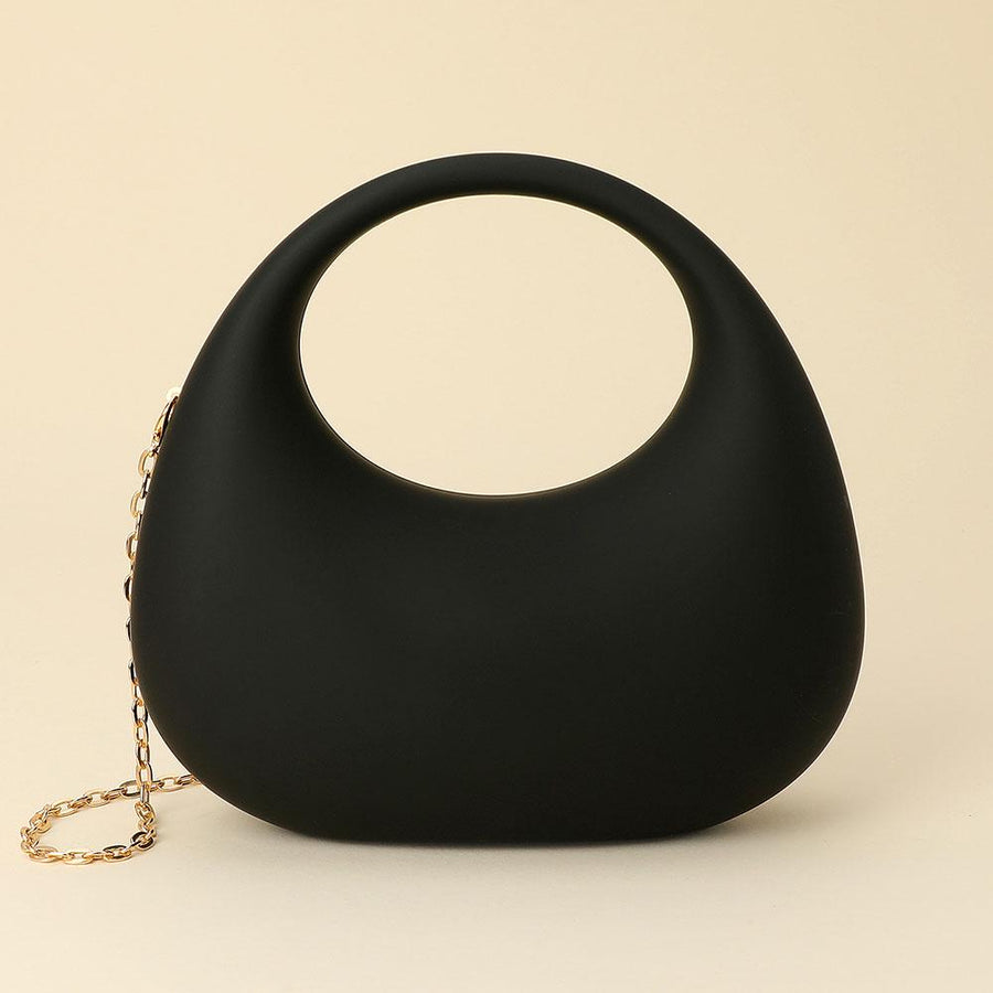 Matte Acrylic Crescent Handbag | Modern Statement Purse | Minimalist Structured Evening Bag | Trendy Party Clutch