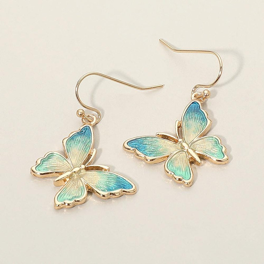 Ombre Butterfly Dangle Earrings | Colorful Gradient Statement Drop Earrings for Spring & Summer