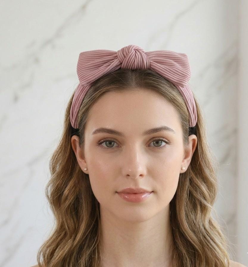 Fabric Knot Bow Headband – Top Hairband for Women & Girls, Soft Wide Hair Accessory Gift