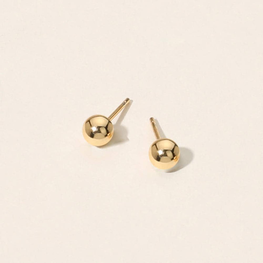 18K Gold Filled Ball Stud Earrings – Minimalist Gold Studs for all-day wear, Dainty Jewelry