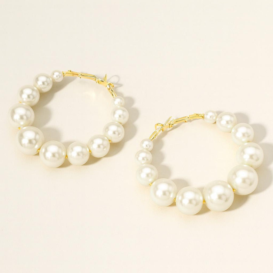 Elegant Pearl Hoop Earrings | Dainty Minimalist Jewelry | Classic Everyday Hoops | Bridal Wedding Earrings