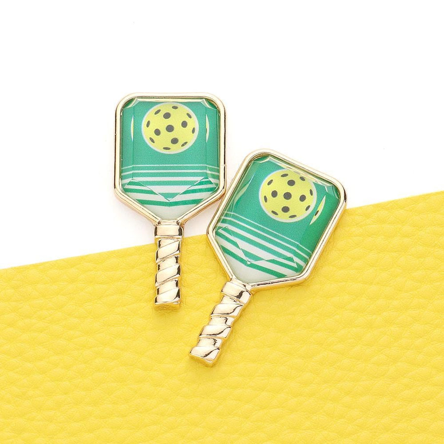 Pickleball Racket Stud Earrings, Pickleball Paddle Studs, Pickle ball Lover Gift, Game Day Jewelry