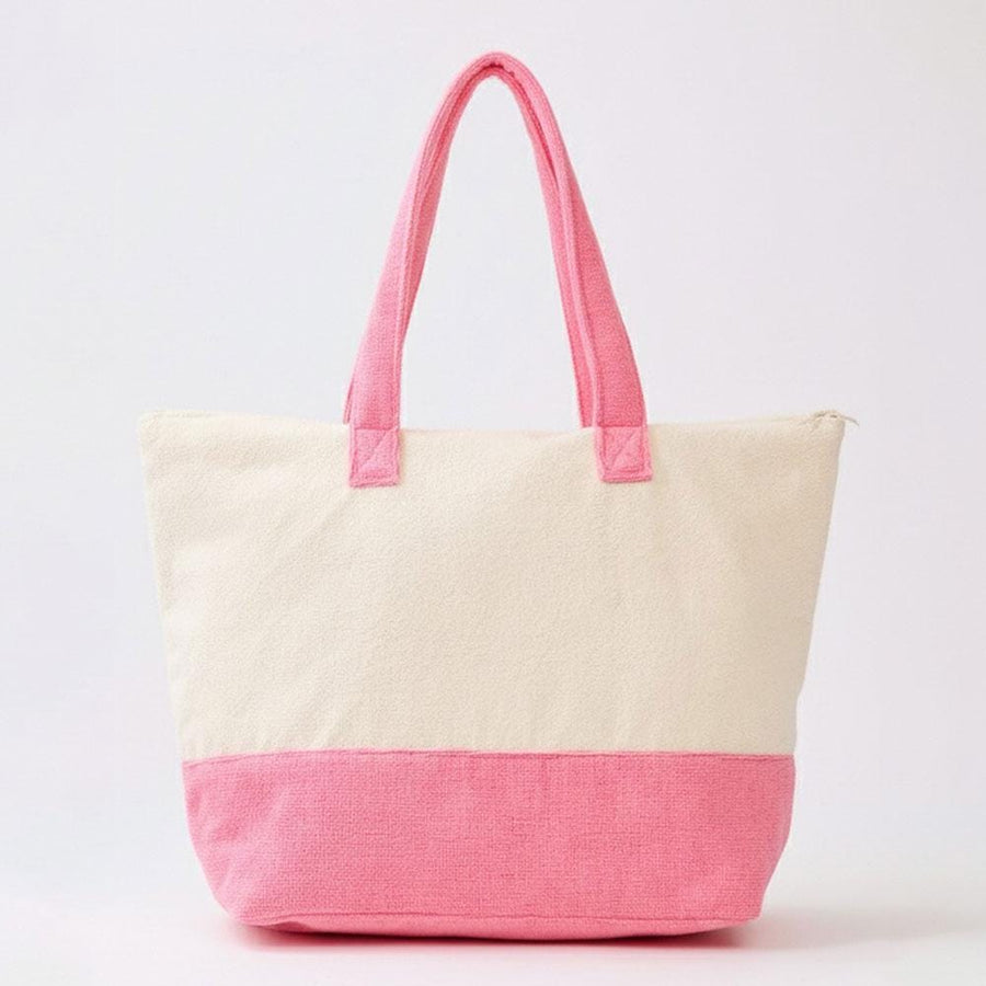 Graphic Terry Tote Bag, Printed Beach & Summer Shoulder Bag, Casual Everyday use