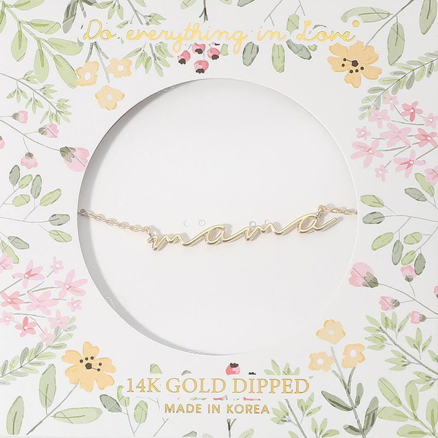 14K Gold Dipped Mama Necklace, Dainty Pendant Jewelry, Mother's Day Gift
