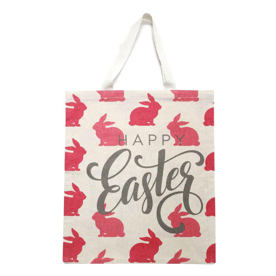 Easter Bunny Canvas Tote, Spring Print Shoulder Bag