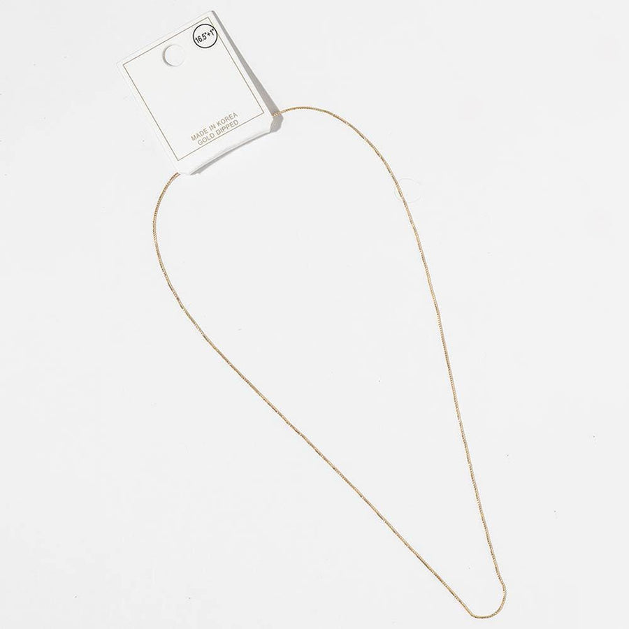 Gold Dipped Delicate Box Chain Necklace, Minimalist Layering Jewelry