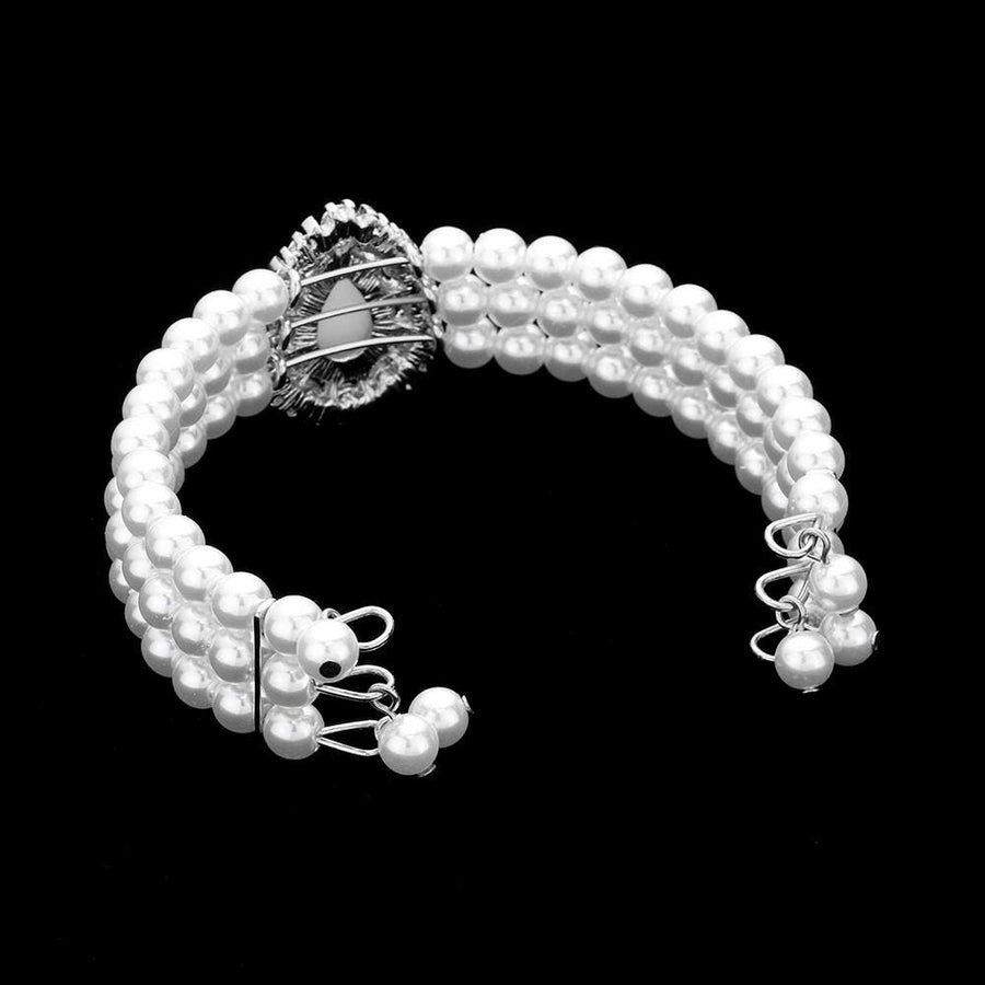3-Piece Teardrop Pearl Choker Jewelry Set, Layered Necklace, Bridal Wedding Statement Choker