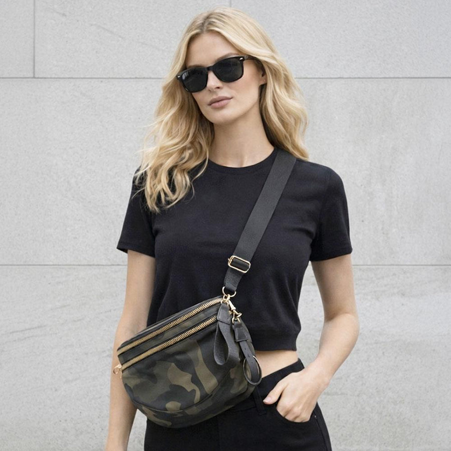 Camo Pattern Crossbody Belt Bag | Trendy Fanny Pack | Streetwear Slingbag | Travel Waist Bag