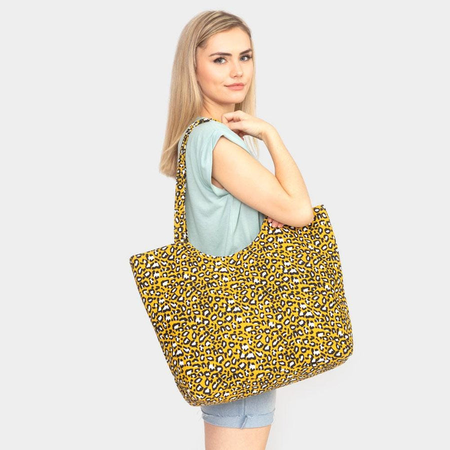 Leopard Print Jute Tote Bag | Boho Summer Beach Bag | Large Vacation Handbag