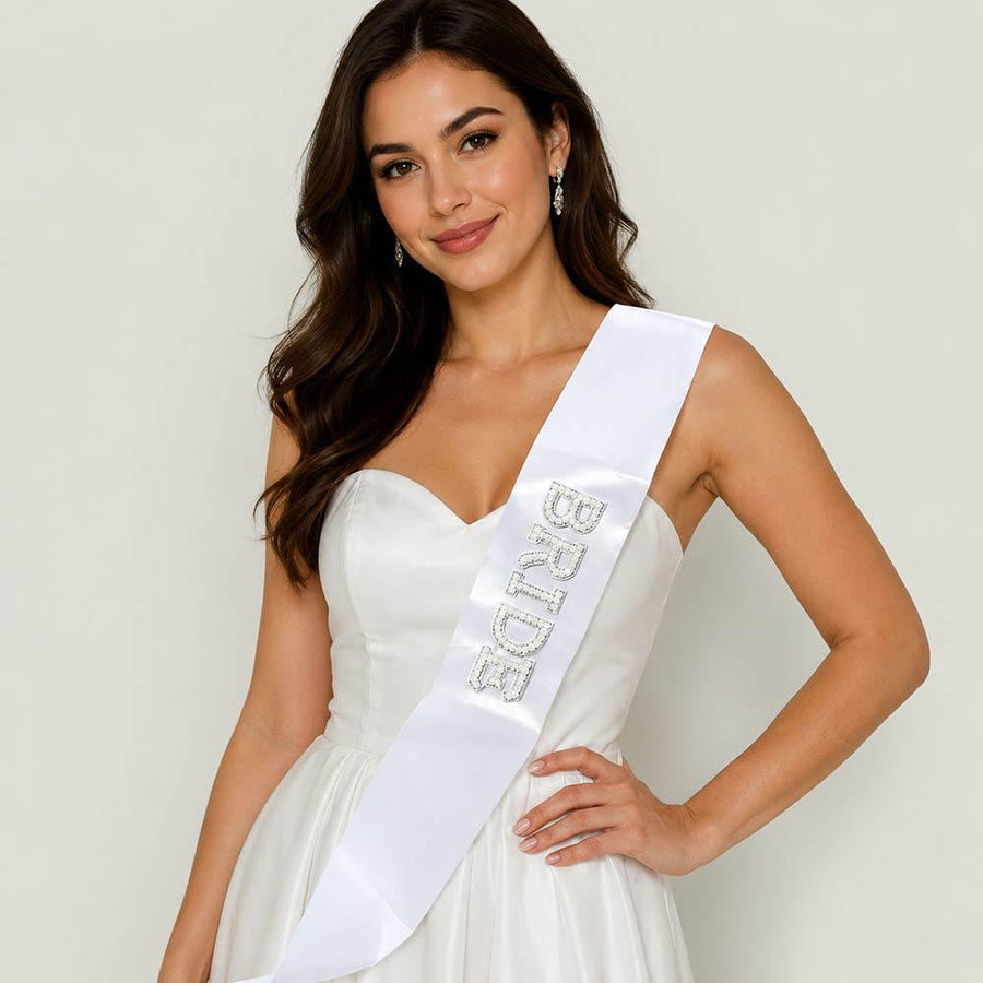 Rhinestone Bride Sash, Crystal Bridal Sash, Bachelorette Party Gift