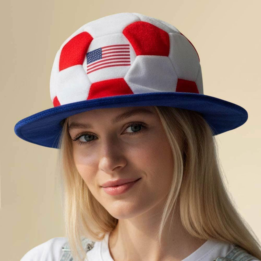 American USA Flag FIFA World Cup Soccer Ball Party Hat | Game Day Party Cap