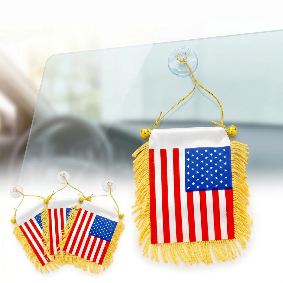 12 PCS American Flag Mini Banners | Patriotic Window Decorations, Fourth of July Party Decor