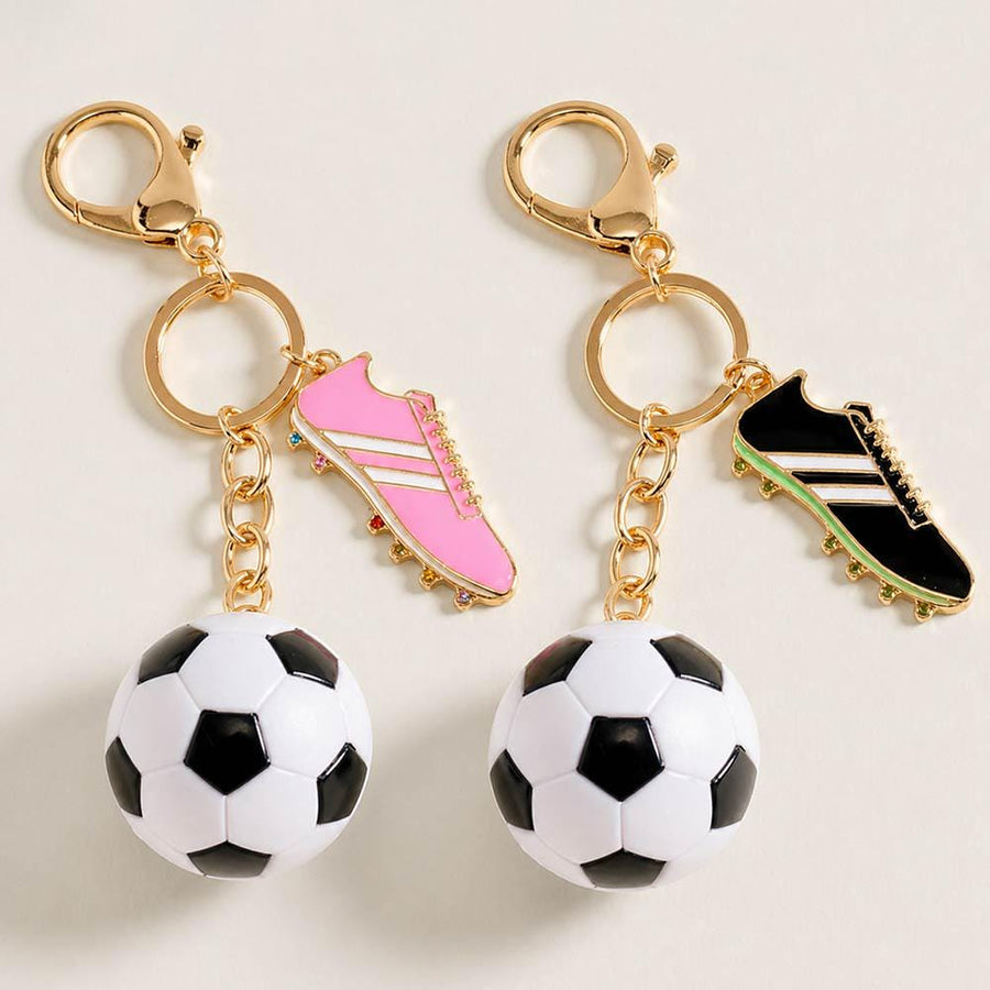 Soccer Ball Shoes Charm Keychain - Player Bag Zip Charms - Soccer Key chain Team Gift