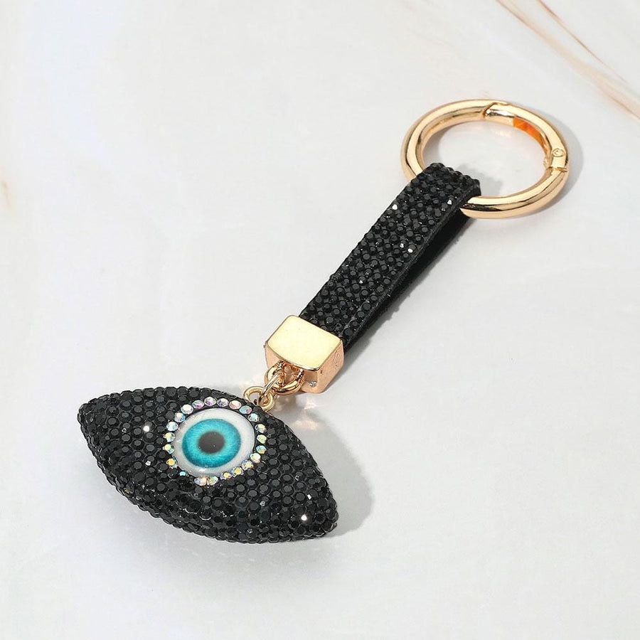 Bling Studded Evil Eye Bag Charm Keychain | Sparkly Keychain | Purse Handbag Accessory