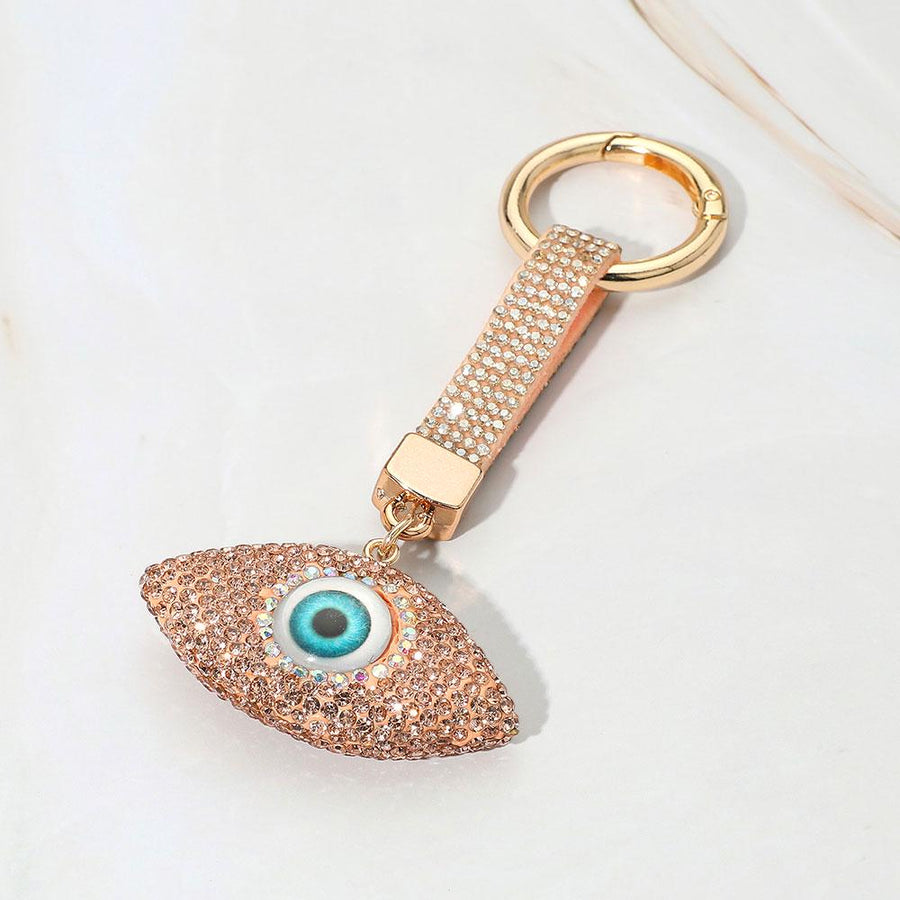 Bling Studded Evil Eye Bag Charm Keychain | Sparkly Keychain | Purse Handbag Accessory