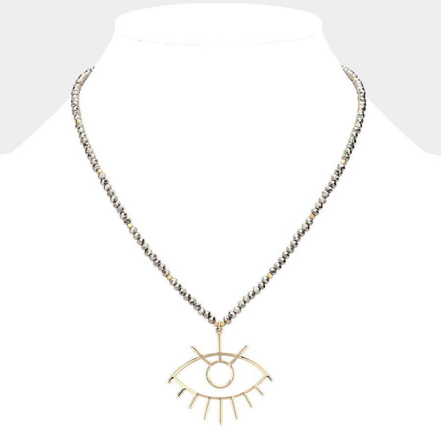 Evil Eye Pendant Beaded Necklace | Boho Protection Jewelry for Women | Spiritual Lucky Charm Necklace