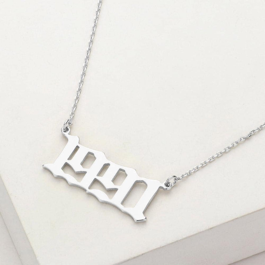 Gold Dipped Birth Year Plate Pendant Necklace - Birthday Graduation Gift - Custom Year Necklaces