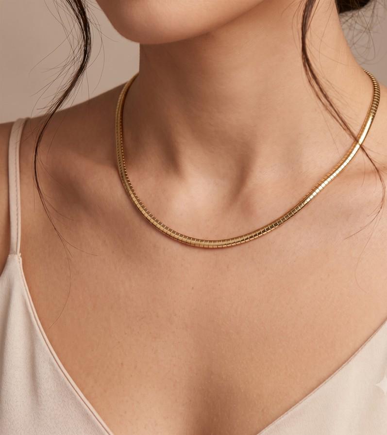 Omega Chain Necklace - Statement Layering Chunky Collar Necklace - Minimalist thick Chains