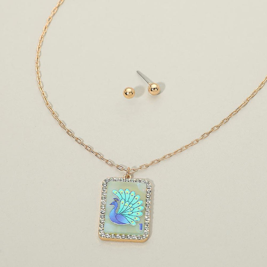 Floral Frame Pendant Necklace – Geometric Chain – Modern Pendant Artistic Jewelry Gift