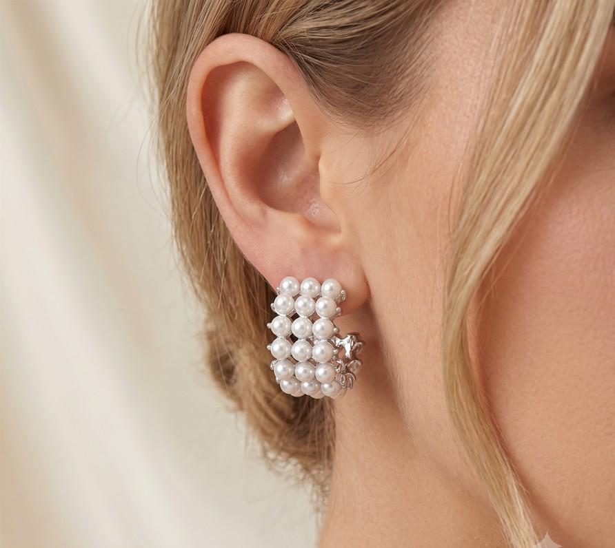 Cluster Hoop Earrings - Bold Beaded Statement Hoops - Unique Boho Artisan Textured Hoop Earring