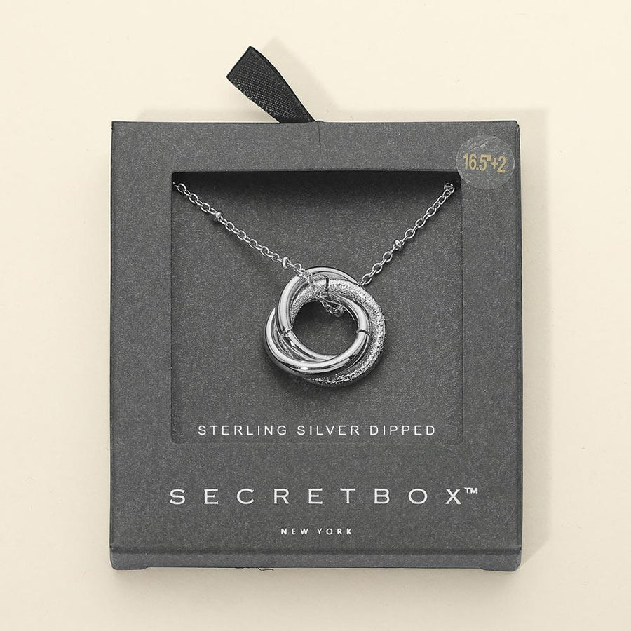 14K Gold Dipped Interlocking Circles Pendant Necklace – Dainty Layering Bridal Jewelry