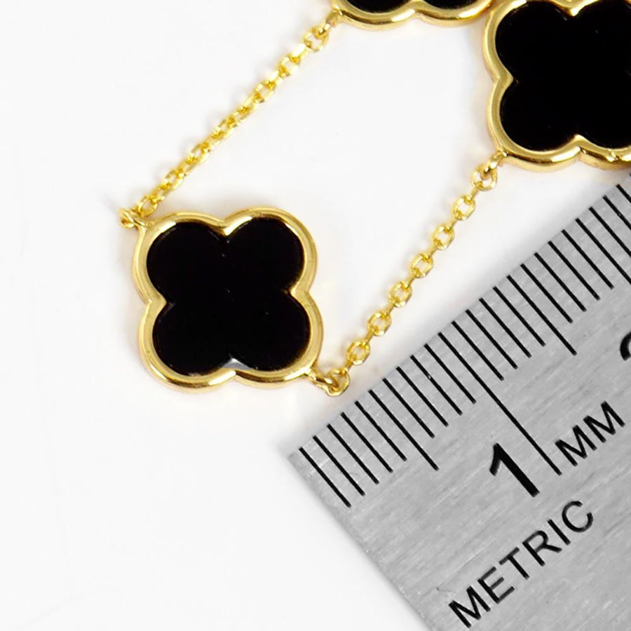 Gold Dipped Mother of Pearl Quatrefoil Station Necklace - Clover Necklace - Dainty Layering Chain