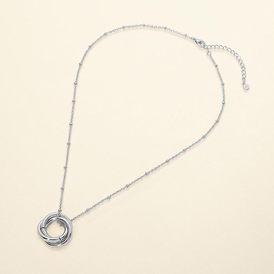 14K Gold Dipped Interlocking Circles Pendant Necklace – Dainty Layering Bridal Jewelry