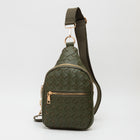 Faux Braided Leather Sling Bag