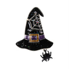 Halloween Witch Hat Spider Dangle Pin Brooch
