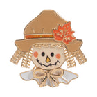 Autumn Smiling Scarecrow Face Pin Brooch