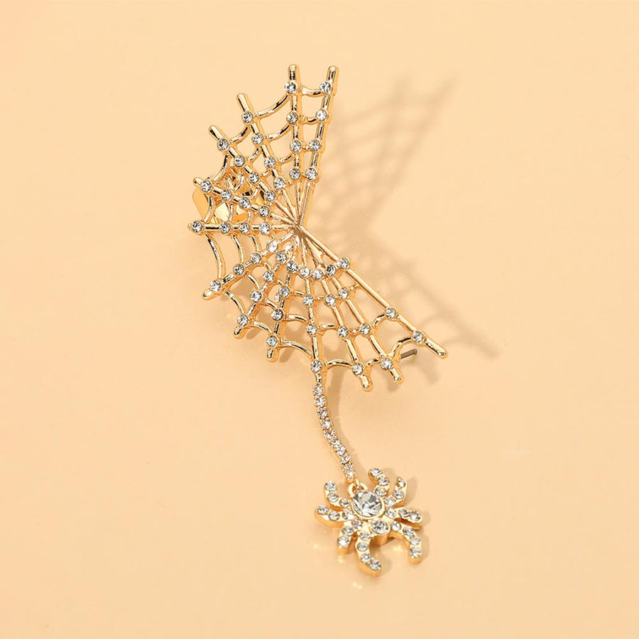 Halloween Spider Web Ear Cuff Earrings