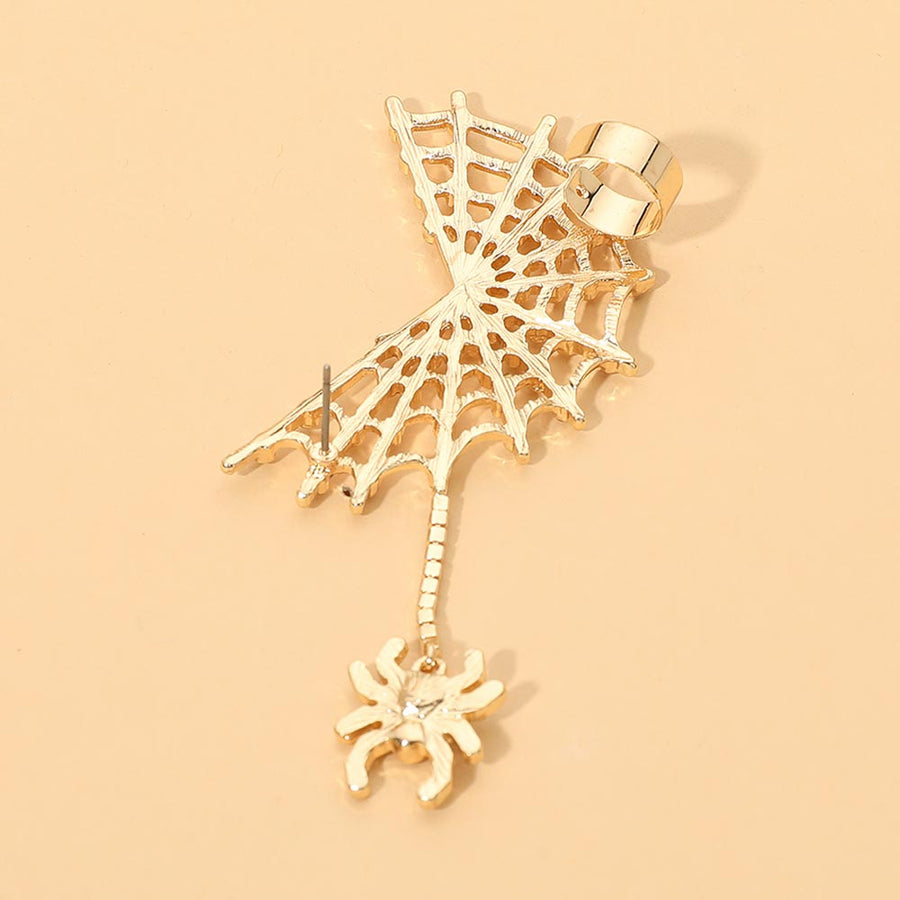 Halloween Spider Web Ear Cuff Earrings