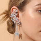 Halloween Spider Web Ear Cuff Earrings