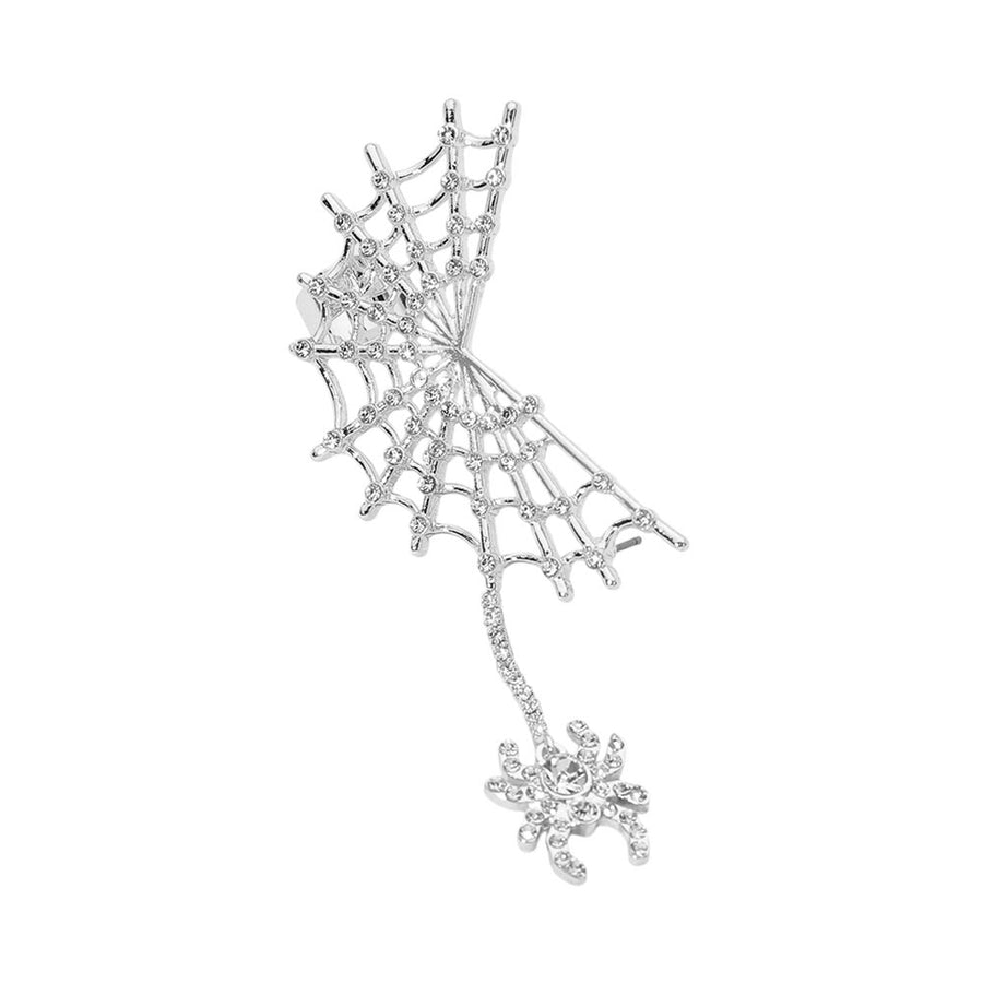Halloween Spider Web Ear Cuff Earrings