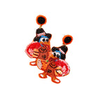 Felt Back Beaded Turkey Dangle Earrings
