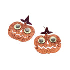 GLOW IN THE DARK Halloween Pumpkin Face Dangle Earrings