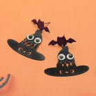 GLOW IN THE DARK Halloween Bat Witch Hat Dangle Earrings